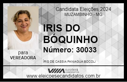 Candidato IRIS DO BÓQUINHO 2024 - MUZAMBINHO - Eleições