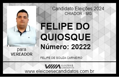 Candidato FILIPE DO QUIOSQUE 2024 - CHIADOR - Eleições