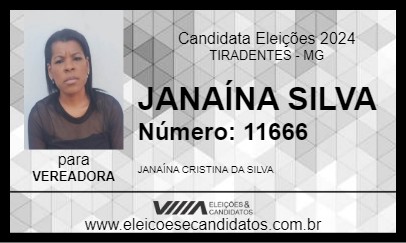 Candidato JANAÍNA SILVA 2024 - TIRADENTES - Eleições