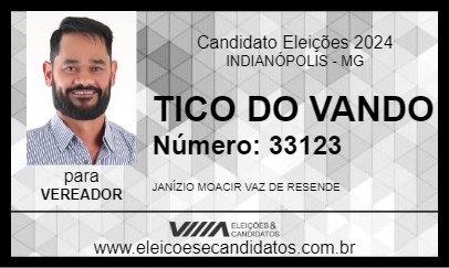 Candidato TICO DO VANDO 2024 - INDIANÓPOLIS - Eleições