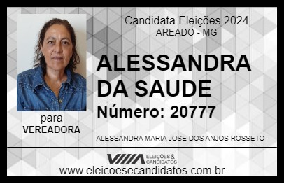 Candidato ALESSANDRA DA SAUDE 2024 - AREADO - Eleições