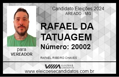 Candidato RAFAEL DA TATUAGEM 2024 - AREADO - Eleições