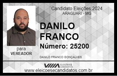 Candidato DANILO FRANCO 2024 - ARAGUARI - Eleições