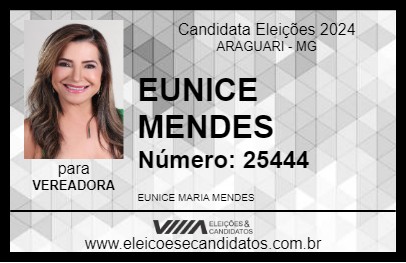 Candidato EUNICE MENDES 2024 - ARAGUARI - Eleições