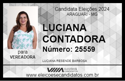 Candidato LUCIANA CONTADORA 2024 - ARAGUARI - Eleições