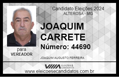 Candidato JOAQUIM CARRETE 2024 - ALTEROSA - Eleições