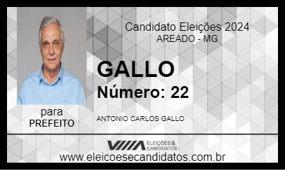 Candidato GALLO 2024 - AREADO - Eleições