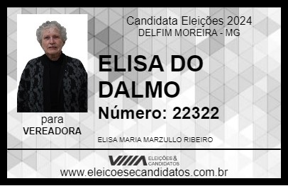 Candidato ELISA DO DALMO 2024 - DELFIM MOREIRA - Eleições