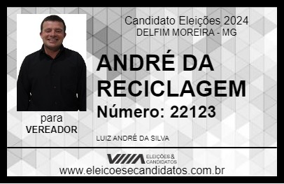 Candidato ANDRÉ DA RECICLAGEM 2024 - DELFIM MOREIRA - Eleições