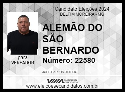 Candidato ALEMÃO DO SÃO BERNARDO 2024 - DELFIM MOREIRA - Eleições