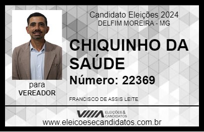 Candidato CHIQUINHO DA SAÚDE 2024 - DELFIM MOREIRA - Eleições