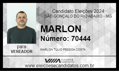 Candidato MARLON 2024 - SÃO GONÇALO DO RIO ABAIXO - Eleições