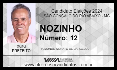 Candidato NOZINHO 2024 - SÃO GONÇALO DO RIO ABAIXO - Eleições