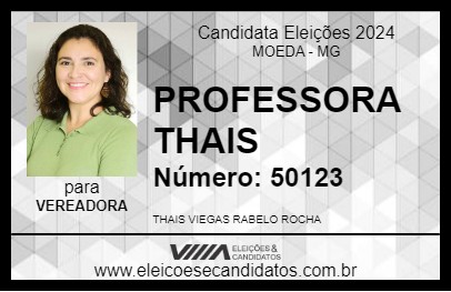 Candidato PROFESSORA THAIS 2024 - MOEDA - Eleições