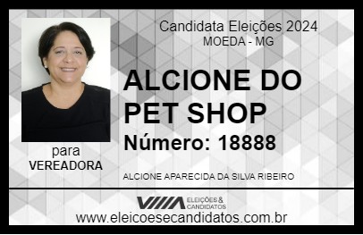 Candidato ALCIONE DO PET SHOP 2024 - MOEDA - Eleições