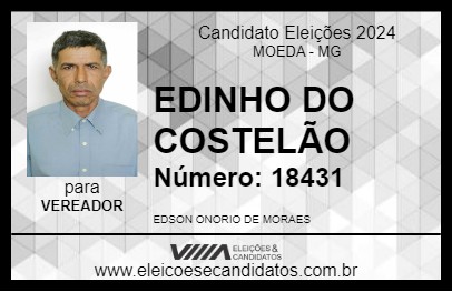 Candidato EDINHO DO COSTELÃO 2024 - MOEDA - Eleições