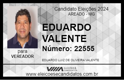 Candidato EDUARDO VALENTE 2024 - AREADO - Eleições