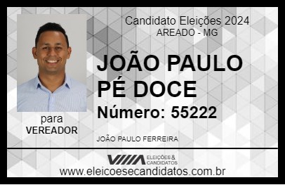 Candidato JOÃO PAULO PÉ DOCE 2024 - AREADO - Eleições