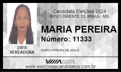 Candidato MARIA PEREIRA 2024 - NOVO ORIENTE DE MINAS - Eleições