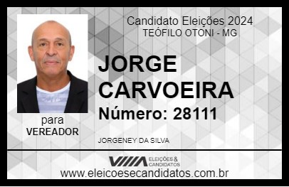 Candidato JORGE CARVOEIRA 2024 - TEÓFILO OTONI - Eleições