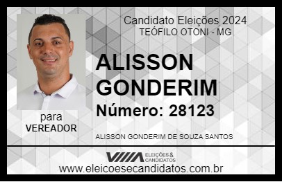 Candidato ALISSON GONDERIM 2024 - TEÓFILO OTONI - Eleições