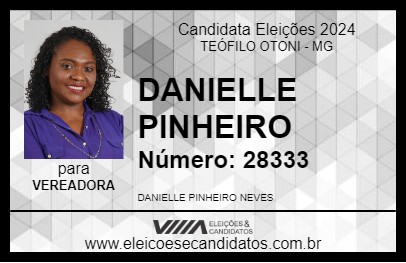 Candidato DANIELLE PINHEIRO 2024 - TEÓFILO OTONI - Eleições