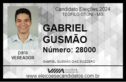 Candidato GABRIEL GUSMÃO 2024 - TEÓFILO OTONI - Eleições