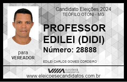 Candidato PROFESSOR EDILEI (DIDI) 2024 - TEÓFILO OTONI - Eleições