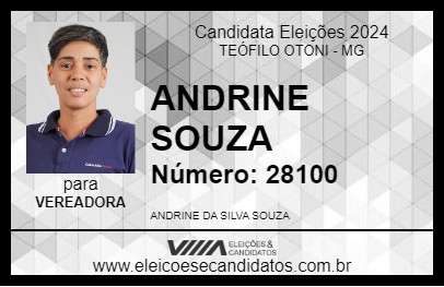 Candidato ANDRINE SOUZA 2024 - TEÓFILO OTONI - Eleições