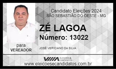 Candidato ZÉ LAGOA 2024 - SÃO SEBASTIÃO DO OESTE - Eleições