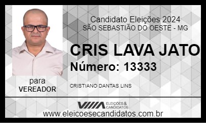 Candidato CRIS LAVA JATO 2024 - SÃO SEBASTIÃO DO OESTE - Eleições