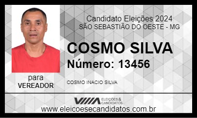 Candidato COSMO SILVA 2024 - SÃO SEBASTIÃO DO OESTE - Eleições