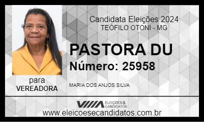 Candidato PASTORA DU 2024 - TEÓFILO OTONI - Eleições