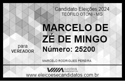 Candidato MARCELO DE ZÉ DE MINGO 2024 - TEÓFILO OTONI - Eleições