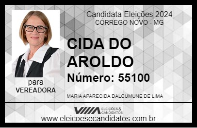 Candidato CIDA DO AROLDO 2024 - CÓRREGO NOVO - Eleições