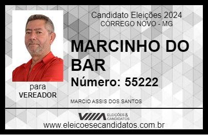 Candidato MARCINHO DO BAR 2024 - CÓRREGO NOVO - Eleições