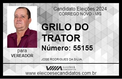 Candidato GRILO DO TRATOR 2024 - CÓRREGO NOVO - Eleições