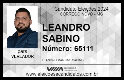 Candidato LEANDRO SABINO 2024 - CÓRREGO NOVO - Eleições