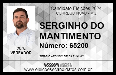 Candidato SERGINHO DO MANTIMENTO 2024 - CÓRREGO NOVO - Eleições