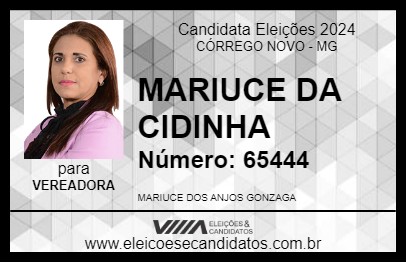 Candidato MARIUCE DA CIDINHA 2024 - CÓRREGO NOVO - Eleições