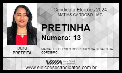 Candidato PRETINHA DE MERSON 2024 - MATIAS CARDOSO - Eleições