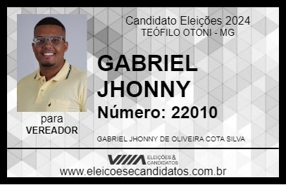 Candidato GABRIEL JHONNY 2024 - TEÓFILO OTONI - Eleições