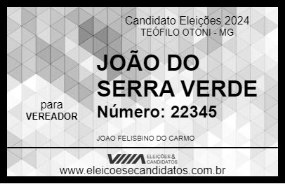 Candidato JOÃO DO SERRA VERDE 2024 - TEÓFILO OTONI - Eleições