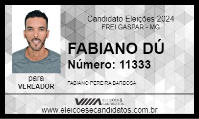 Candidato FABIANO DÚ 2024 - FREI GASPAR - Eleições