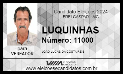 Candidato LUQUINHAS 2024 - FREI GASPAR - Eleições