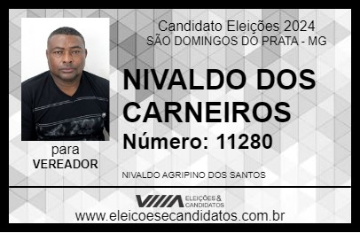 Candidato NIVALDO DOS CARNEIROS 2024 - SÃO DOMINGOS DO PRATA - Eleições