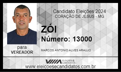 Candidato ZÓI 2024 - CORAÇÃO DE JESUS - Eleições