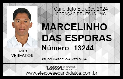 Candidato MARCELINHO DAS ESPORAS 2024 - CORAÇÃO DE JESUS - Eleições