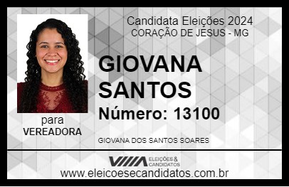 Candidato GIOVANA SANTOS 2024 - CORAÇÃO DE JESUS - Eleições