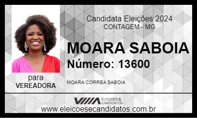 Candidato MOARA SABOIA 2024 - CONTAGEM - Eleições